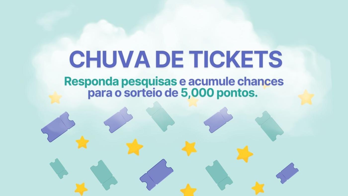 Ganhe 5.000 pontos Ipsos iSay na Chuva de Tickets! 