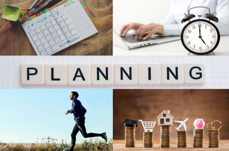 Images showing work and free time organizing