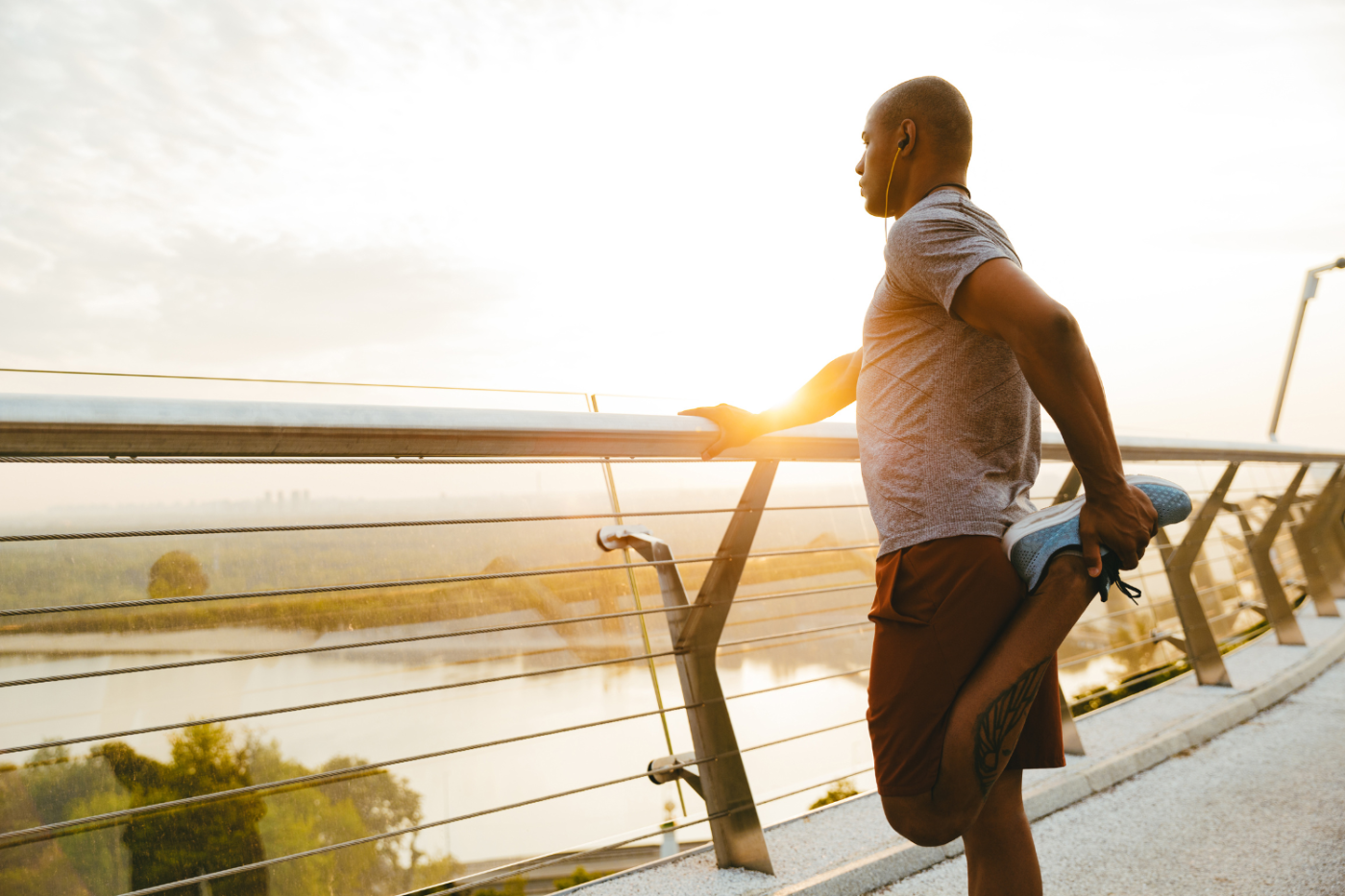 man exercising outside