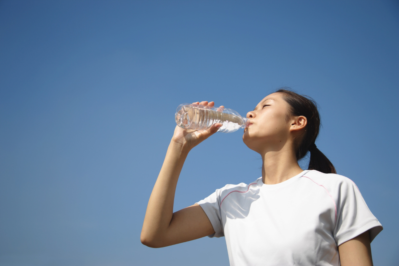 person drinking water