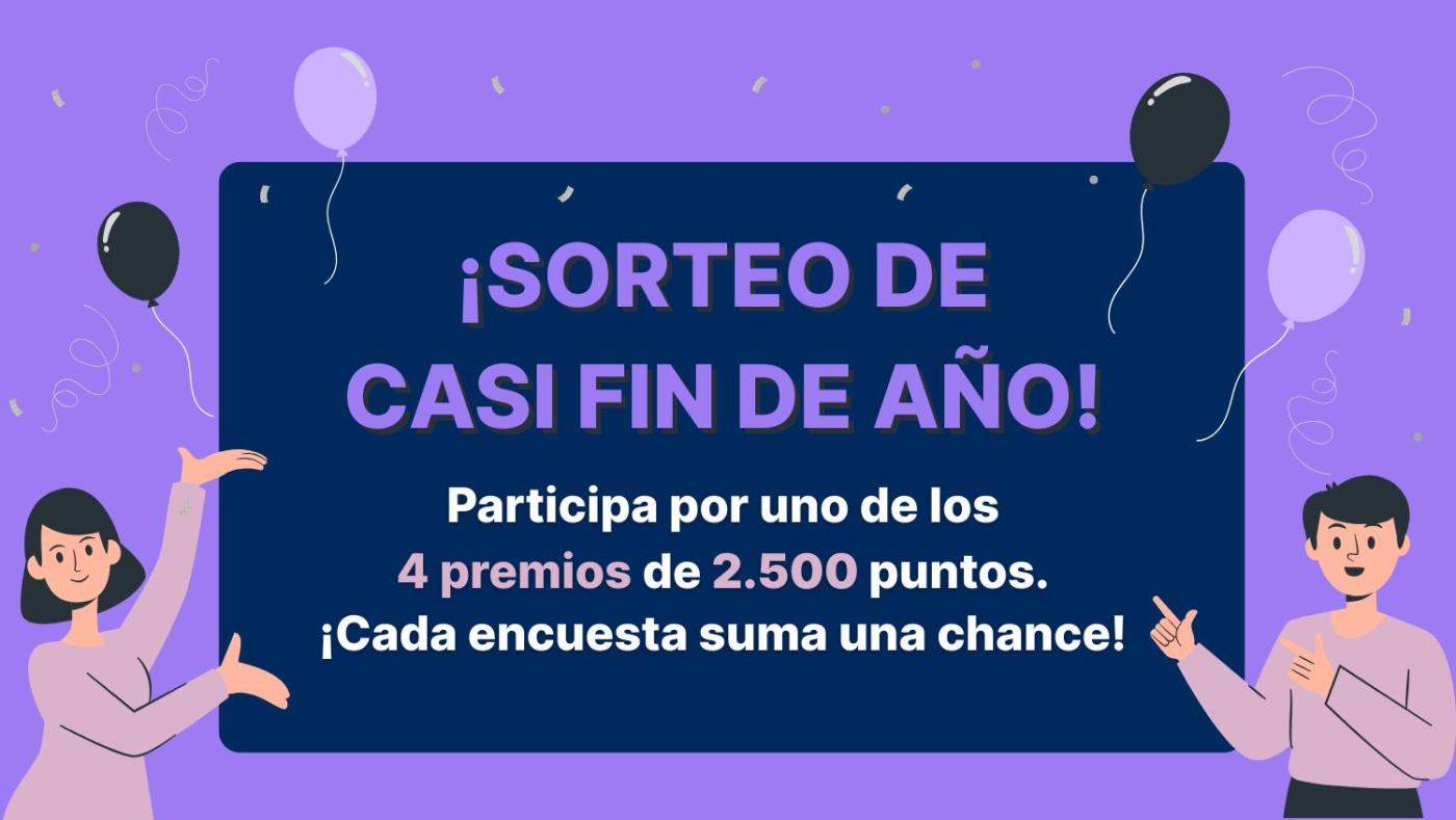 Sorteo de Casi Fin de Año de Ipsos iSay con premios de 2,500 puntos