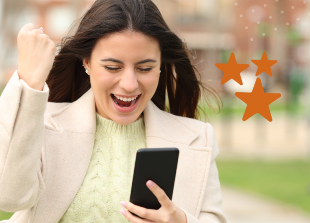 woman looking at her phone