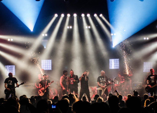a stage full of lights