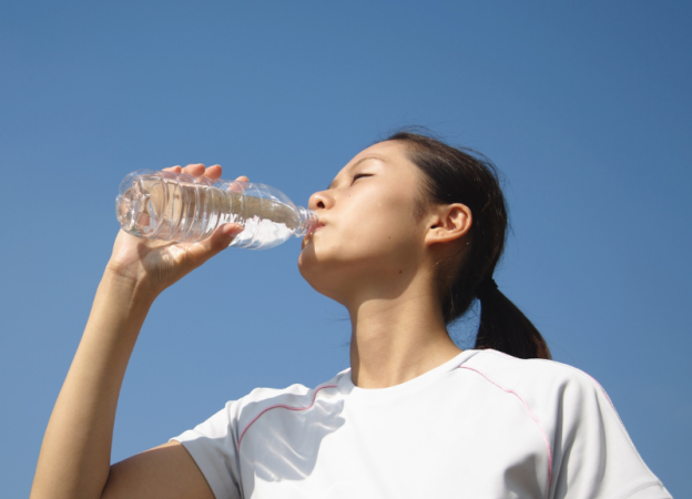 person drinking water