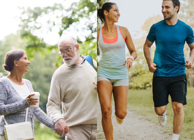 couple walking or running