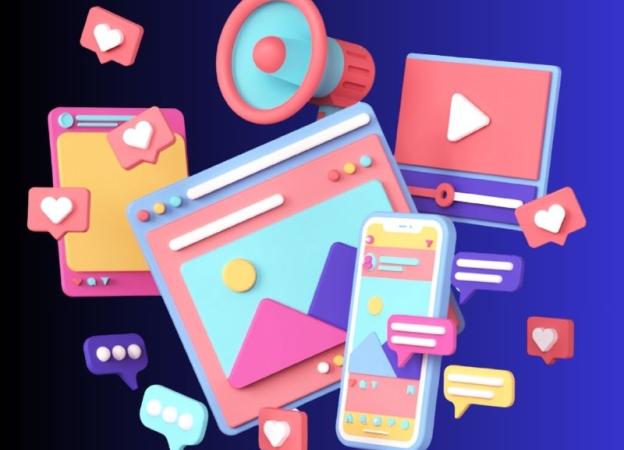 'Dispositivos móviles representando el consumo de medios en América Latina.